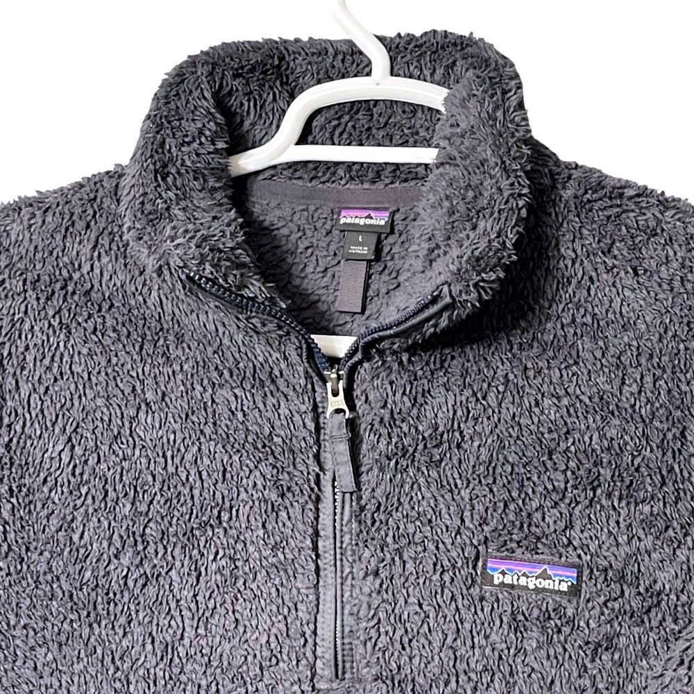 Patagoina Los Gatos 1/4 Zip‎ Women's L Blue Sherpa Fleece Pullover Gorpcore